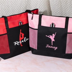 Personalisierte Glitzer-Tanz-Einkaufstasche - Segeltuch-Reisetasche mit großer Kapazität für Tänzerin/Ballerina/Turnerin, Tanzwochenende-Reisetasche