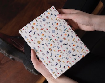 Cuaderno de tapa dura con temática de fútbol: cuaderno deportivo de tapa dura para la escuela y la oficina, perfecto para los amantes del deporte.