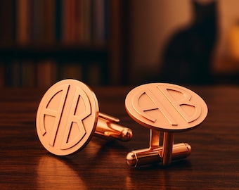 Gemelos con iniciales personalizadas para hombre, de latón o plata de ley 925 con monograma de disco, un regalo elegante para él, gemelos para padrinos de boda.