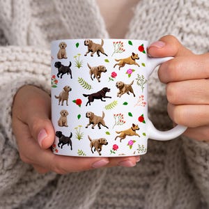 Labrador Dog Print Mug - 11oz Ceramic Cup for Dog Lovers, Unique Gift & Home Decor for Labrador Enthusiasts