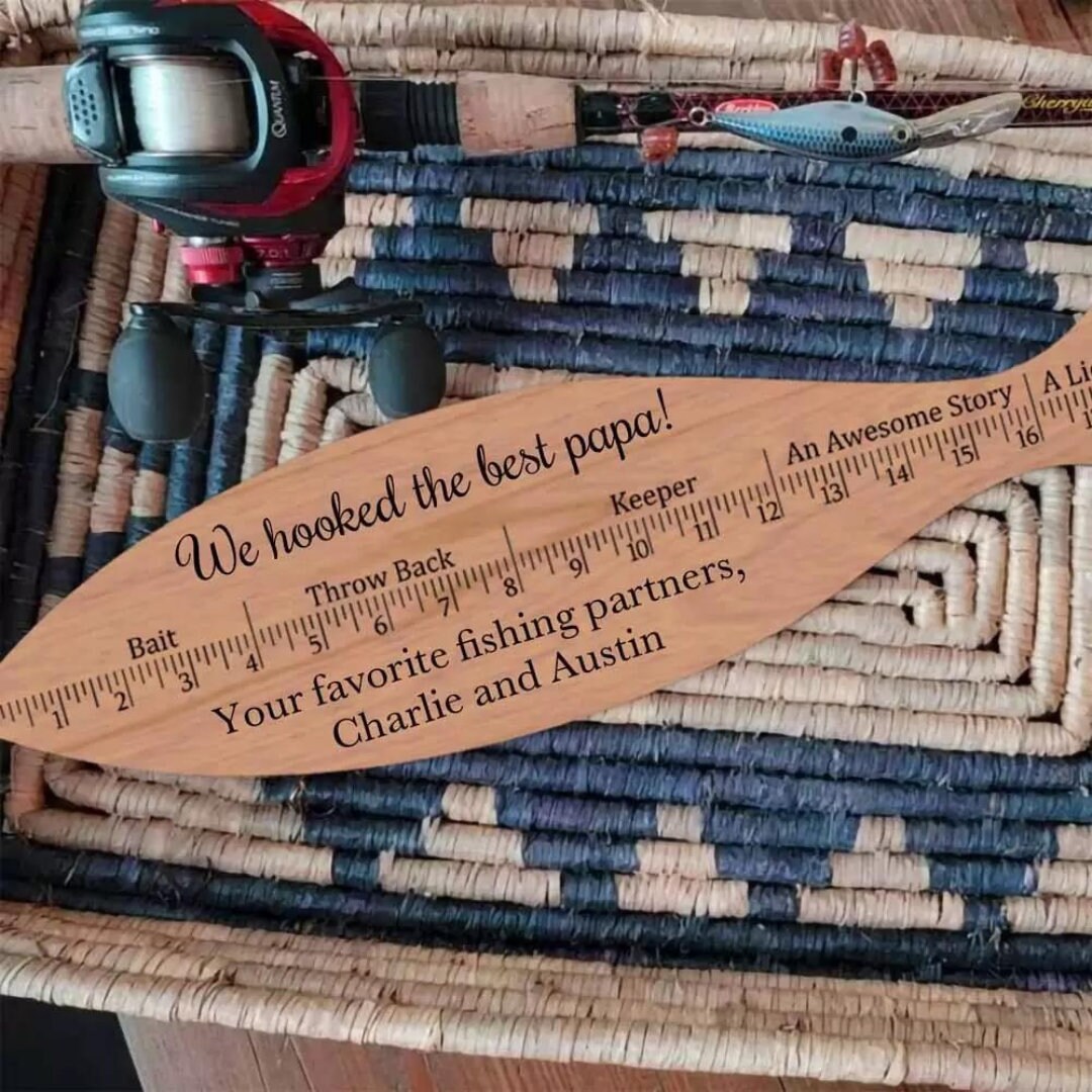 Fish Ruler: Personalized Wooden Fish Measurement Tool, Custom Gift for ...