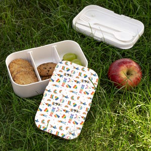 Pride Bento Box with LGBTQ+ Rainbow Print, Wood & Silicone Bento Lunch Box for Adults, LGBTQ Community Lunch Container