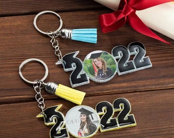 Graduation Keychain with Personalized Photo, 2024 Graduation Keyring,  College/High School Graduation Gift Ideas, Class of 2024 Keychain