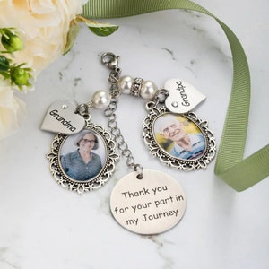 Customized Photo Charm for Bridal Bouquet | Engraved Stainless Steel Memorial Charm | Personalized Wedding Keepsake