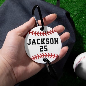 Custom Name + Number Sports Bag Holder, Embroidered Baseball/Softball Bag Holder, Gift for Baseball/Softball, Baseball Team Gift Ideas