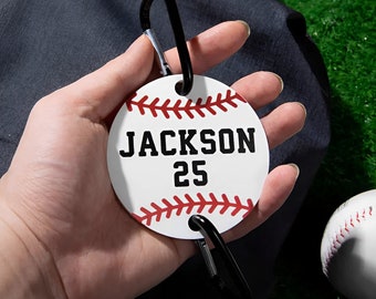 Custom Name + Number Sports Bag Holder, Embroidered Baseball/Softball Bag Holder, Gift for Baseball/Softball, Baseball Team Gift Ideas
