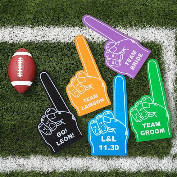 Custom Text Message Foam Finger, Giant Game Day Foam Finger with Custom Printed Message, Game Day/Event/Wedding Custom Foam Finger