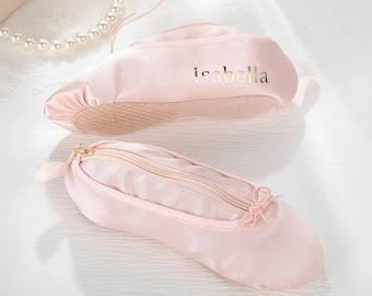 Benutzerdefinierte Name Ballet Schuh Mini Make-up/Kosmetik-Tasche, perfekte Geschenk für Tänzer/Ballerinas, personalisierte Name Ballerina Schuh kleine Washbag