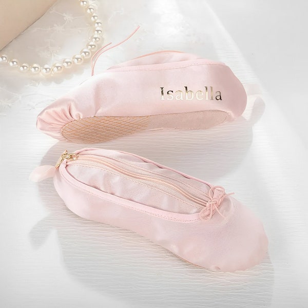 Benutzerdefinierte Name Ballet Schuh Mini Make-up/Kosmetik-Tasche, perfekte Geschenk für Tänzer/Ballerinas, personalisierte Name Ballerina Schuh kleine Washbag