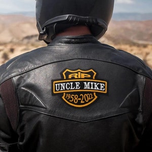 Custom Embroidered Memorial Shield Patch, In Memory Biker Decorative Patch for Denim/Leather Jackets/Vests, Gift for Motorbike Rider