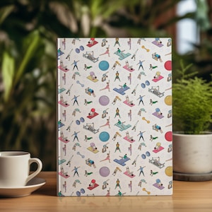 Pilates Journal Notebook – Fitness Tracker and Yoga Pilates Lover Gift, School & Office Supplies, Durable Hardcover Journal