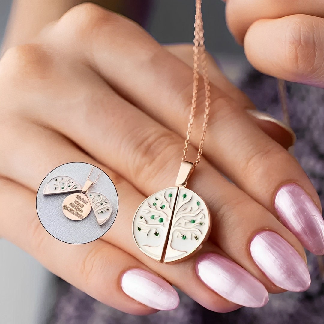 Buy Tree of Life Locket Necklace With Custom Photo/engraving, Platinum  Plated Custom Family Tree Necklace, Anniversary/mother's Day Gift Online in 