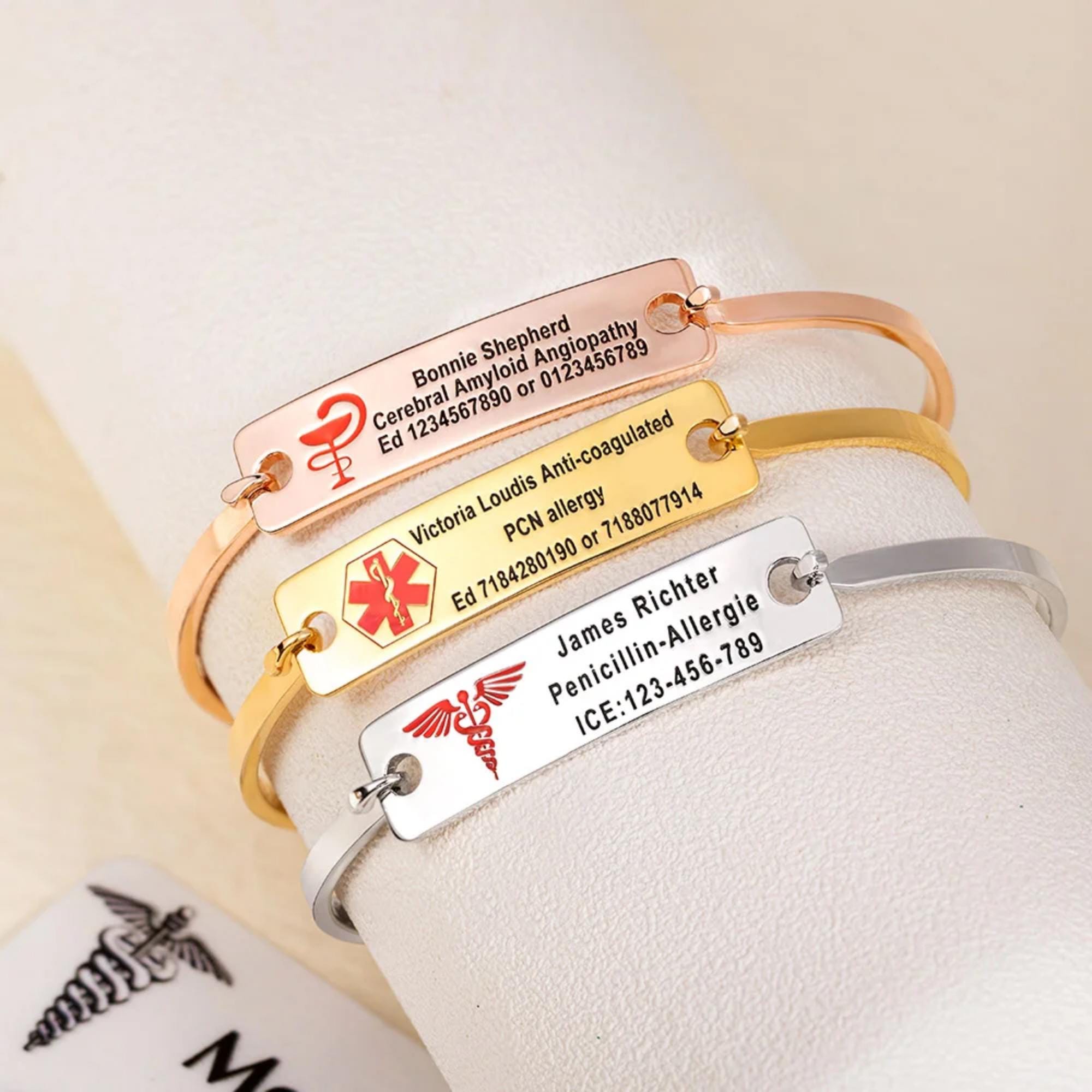 Bracciale ID avviso medico Bracciale regolabile inciso al laser per uomini e donne Pronto soccorso di emergenza acquista in modo economico - spedizione gratuita, recensioni reali con foto