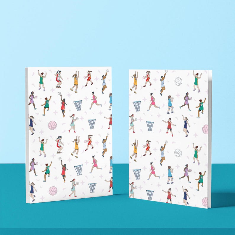 Netball Pattern Papers Netball Themed Greeting Cards Set | Cute Sporty Netball Cards for Fans ...