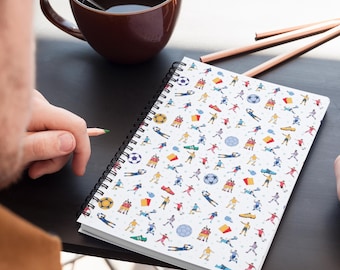 Football Fußball Print Notizbuch - Spiralblock für Journaling & Zurück zur Schule, Bürobedarf für Fußball Themen, Geschenk für Fans
