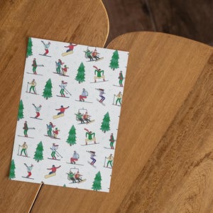 Cartes de voeux sur le thème du ski (1, 10, 30 et 50 pièces), jolie carte de voeux imprimée paysage de ski d'hiver, idée cadeau ski, papeterie de sports d'hiver