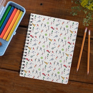 Tennis Spiral Notebook - Tennis Print Journal for Players & Fans, Back to School and Office Supplies, Tennis Themed Gift