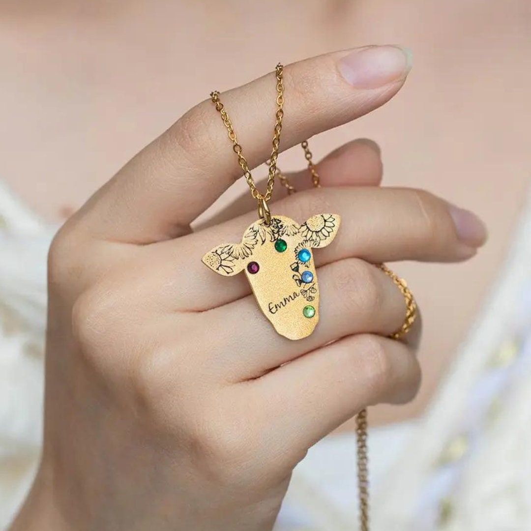 AXELUNA Collana di mucca per le donne Ti amo in argento sterling 925 mucca regali ciondolo gioielli compleanno per te, Argento sterling