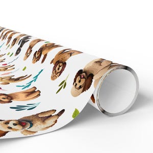 Cockapoo Wrapping Paper Roll - Dog Themed Gift Wrap for Pet Lovers, Cockapoo & Poodle Mom Gift Wrap Paper image 3