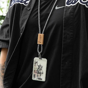 Cordón bohemio con nombre personalizado, cordón de madera con etiqueta de nombre para profesores, cordón de cuerda grueso y colorido único, idea de regalo personalizado para profesores