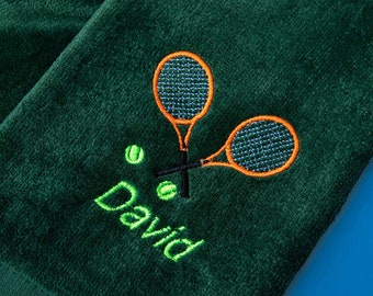 Kundenspezifisches Tennistuch mit Namen, Geschenk für Tennisspieler, Monogrammtuch, personalisierte Geschenke, Sport-Schweißtuch, speziell für Tennisliebhaber