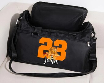Benutzerdefinierte Name und Nummer Sporttasche - Wasserdichte Reise-Wochenendtasche - Baseball, Tennis, Fußball, Vollyball, Basketball, Fußball, Softball-Sporttasche