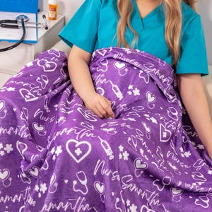 Personalized Nurse Blanket, Flannel Fleece Throw for RN LPN NP, Graduation & Appreciation Gift for Nurses, Medical Staff Cozy Gift