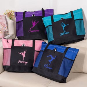 Sac fourre-tout de danse scintillant personnalisé - Sac de voyage en toile grande capacité pour danseuse/ballerine/gymnaste, sac de voyage pour danseuse le week-end de compétition