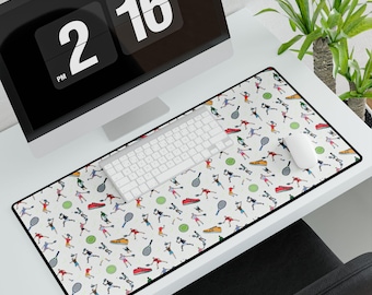 Tennis Desk Mat - Sporty Tennis Office Desk Decor in Various Sizes, Perfect Gift for Tennis Lovers, Players & Coaches