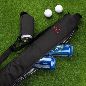 Golf Beer Sleeve | Custom Name Beer Can Cooler Bag for Golfers | Perfect Golf Gift Ideas for Dad & Father&#39;s Day