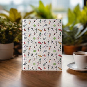 Tennis Hard Cover Journal - Sport Tennis Print Notebook for Tennis Lovers, School & Office Supplies, Gift for Journaling Enthusiasts