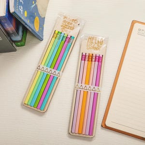 Personalized Name Engraved Pencils Set of 6, Colorful Pencils with Erasers, School Supplies, Kids&#39; Gift for Back to School & Children&#39;s Day