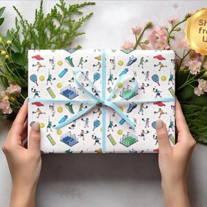 Padel Print Gift Wrapping Paper Roll, Padel Themed Print Wrapping Paper, Padel Gift Paper, Padel Player/Fan Paper Gift