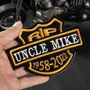 Custom Embroidered Memorial Shield Patch, In Memory Biker Decorative Patch for Denim/Leather Jackets/Vests, Gift for Motorbike Rider