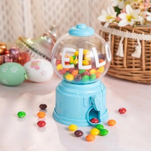 Personalized Candy Dispenser with Name, Perfect Easter Basket Gift for Kids, Colorful Sweet Dispenser, Custom Cute Pantry Candy Decor