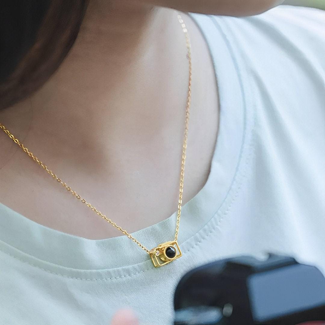 Collana Con Proiettore Di Foto Personalizzata - Ciondolo Con Immagine Nascosta In Rame O Argento 925, Regalo Per Donne, Compleanno, Anniversario