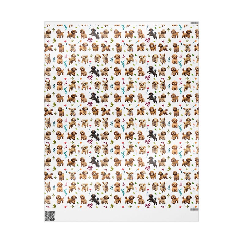 Cockapoo Wrapping Paper Roll - Dog Themed Gift Wrap for Pet Lovers, Cockapoo & Poodle Mom Gift Wrap Paper image 4