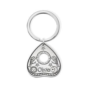 Pet ID Tag with Custom Name, Stainless Steel Ouija Planchette Pet/Cat Tag, Tiny Witchy Cat Collar Charm, Spiritual Cat Owner Gift image 5