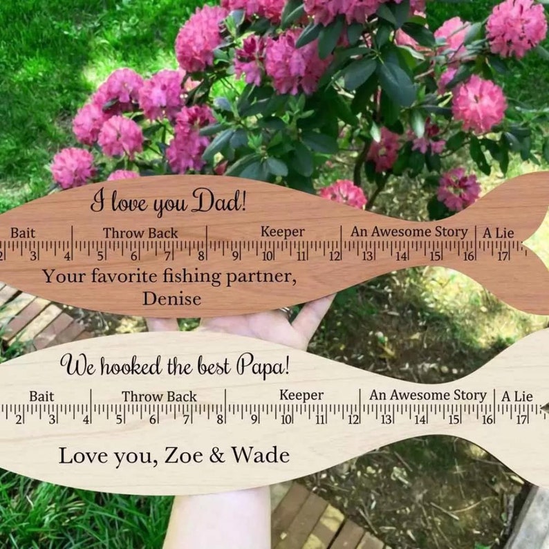 Fish Ruler: Personalized Wooden Fish Measurement Tool, Custom Gift for ...