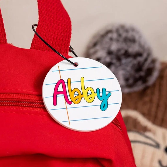 attaching name to kids backpack Personalized Kid's Name Bag Tag for School (set of 2), Kid's Backpack  Custom Name Tag, First Day of School Name Tag, Back to School Gifts