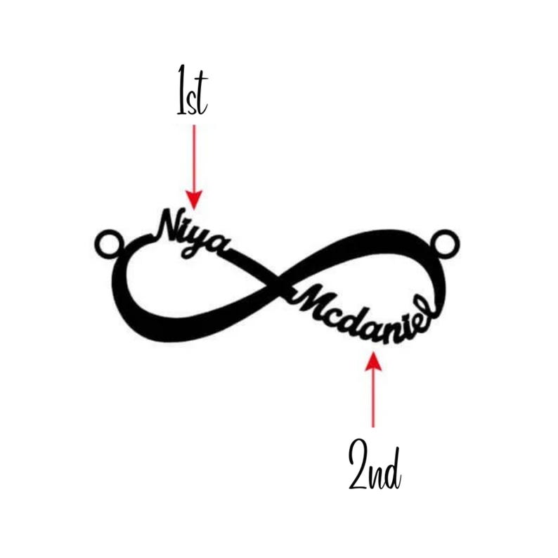 Mcdaniel In Cursive Personalized Multi Names Infinity Necklace, Custom Jewelry for up to 9 ...