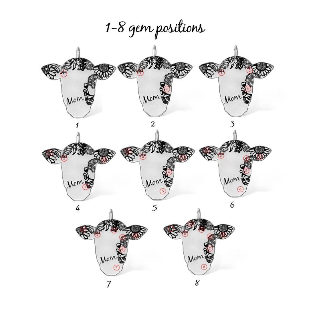 Collana in argento a forma di mucca, ciondolo a forma