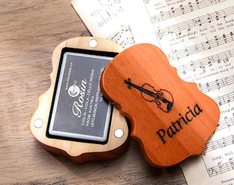 Custom Name Wooden Violin Rosin Box for Violinist, Personalized Violin Rosin Holder Box, Sentimental Gift for Violinist/Strings Player
