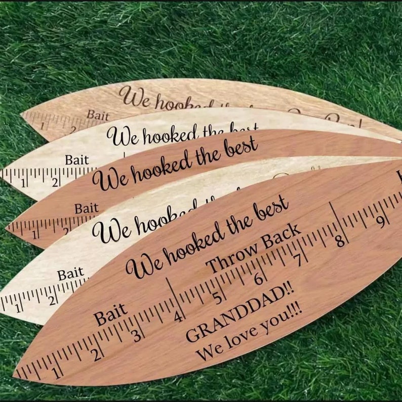 Fish Ruler: Personalized Wooden Fish Measurement Tool, Custom Gift for ...