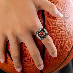 Personalized Championship Ring with Custom Engravings, Men&#39;s Chunky Championship Ring, Customized Championship Ring with Colored Stone