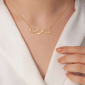 Custom Stethoscope Infinity Name Necklace, Gift For Medical Student/Nurse/RN/Medical Staff/Doctors, Delicate Doctor Stethoscope Jewelry
