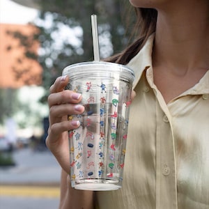 Ice Hockey Tumbler 16oz with Straw | Printed Hockey Cup | Clear Drinkware for Ice Hockey Players & Fans Gift