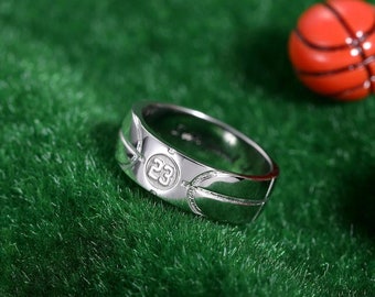 Basketball Signet Silver Ring,Sterling Silver Ring, Basketeer Gift, Basketball Lovers and Players, Meaningful Gift, Sporty Jewelry