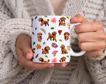 Cavapoo Dog Print Mug - 11oz Ceramic Cup for Cavapoo Lovers, Perfect Gift for Dog Owners & Themed Drinkware