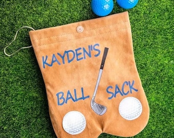 Funny Golf Gift, Personalised Golf Ball Sack, Funny Golf Lovers Gift, Funny Joke Gifts, Golf Gift For Dad/Grandad/Uncle, Custom Golf Bag
